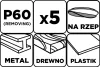 Csiszolókorong tépőzáras 150mm, P60, 8 lyukkal, 5db, min. rendelés: 3cs