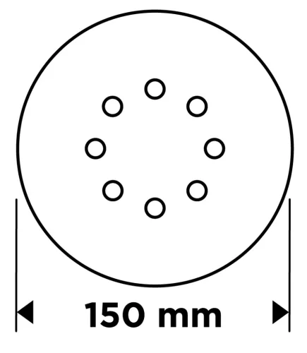 Csiszolókorong tépőzáras 150mm, P100, 8 lyukkal, 5db, min. rendelés: 3cs