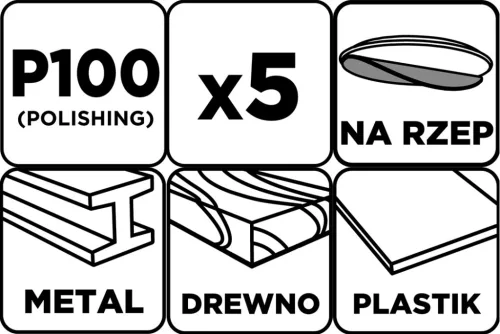 Csiszolókorong tépőzáras 150mm, P100, 8 lyukkal, 5db, min. rendelés: 3cs