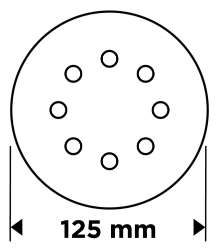 Csiszolókorong tépőzáras 125mm, P24, 8 lyukkal, 5db, min. rendelés: 3cs