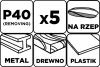 Csiszolókorong tépőzáras 125mm, P40, 8 lyukkal, 5db, min. rendelés: 3cs
