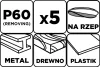 Csiszolókorong tépőzáras 125mm, P60, 8 lyukkal, 5db, min. rendelés: 3cs