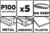Csiszolókorong tépőzáras 125mm, P100, 8 lyukkal, 5db, min. rendelés: 3cs