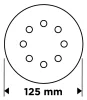 Csiszolókorong tépőzáras 125mm, P150, 8 lyukkal, 5db, min. rendelés: 3cs