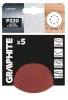 Csiszolókorong tépőzáras 125mm, P220, 8 lyukkal, 5db, min. rendelés: 3cs