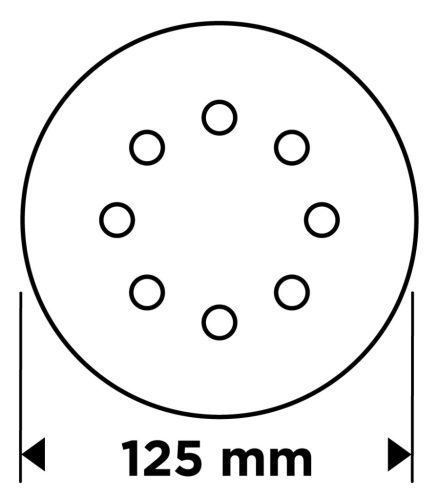 Csiszolókorong tépőzáras 125mm, P240, 8 lyukkal, 5db, min. rendelés: 3cs