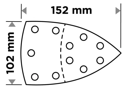 Csiszolópapír tépőzáras delta 102x152mm, P100, 11 lyukas, 5db, min. rendelés: 3cs