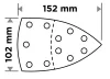 Csiszolópapír tépőzáras delta 102x152mm, P240, 11 lyukas, 5db, min. rendelés: 3cs