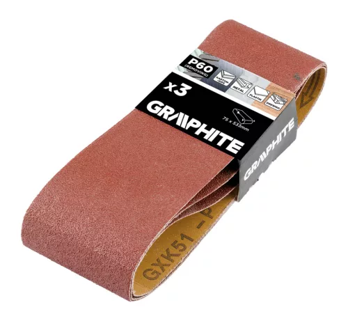 Csiszolószalag 75x533mm, P60, 3db