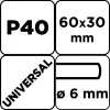 Csiszolókerék csapos 60x30x6mm, P40