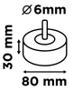 Csiszolókerék csapos 80x30x6mm, P100