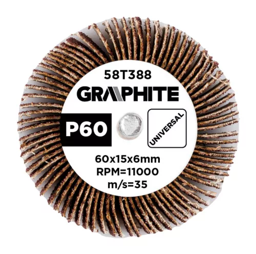 Csiszolókerék csapos 60x15x6mm, P60