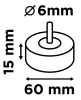 Csiszolókerék csapos 60x15x6mm, P60