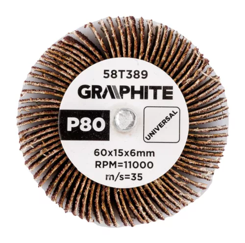 Csiszolókerék csapos 60x15x6mm, P80