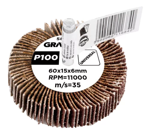 Csiszolókerék csapos 60x15x6mm, P100