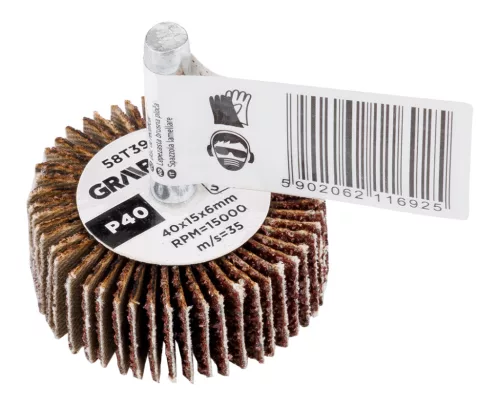 Csiszolókerék csapos 40x15x6mm, P40, min. rendelés: 3db