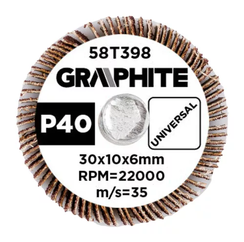 Csiszolókerék csapos 30x10x6mm, P40, min. rendelés: 3db