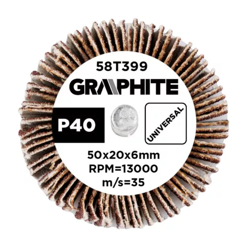 Csiszolókerék csapos 50x20x6mm, P40, min. rendelés: 3db