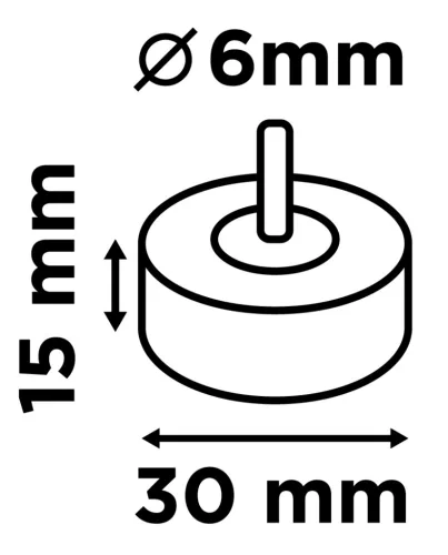 Csiszolókerék csapos 30x15x6mm, P40, min. rendelés: 3db