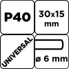 Csiszolókerék csapos 30x15x6mm, P40, min. rendelés: 3db