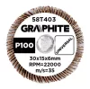 Csiszolókerék csapos 30x15x6mm, P100, min. rendelés: 3db