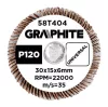 Csiszolókerék csapos 30x15x6mm, P120, min. rendelés: 3db