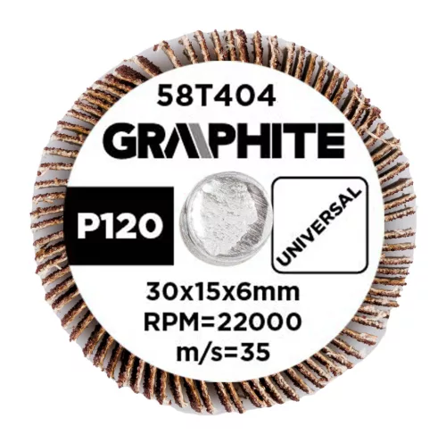 Csiszolókerék csapos 30x15x6mm, P120, min. rendelés: 3db