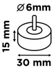 Csiszolókerék csapos 30x15x6mm, P120, min. rendelés: 3db