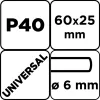 Csiszolókerék csapos 60x25x6mm, P40