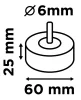 Csiszolókerék csapos 60x25x6mm, P80