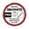 Csiszolókerék csapos 30x25x6mm, P80