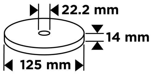 Tisztítókorong szilikon karbidos műanyag szálakkal, fémcsiszoláshoz, 125x14x22.2mm, sarokcsiszolókhoz