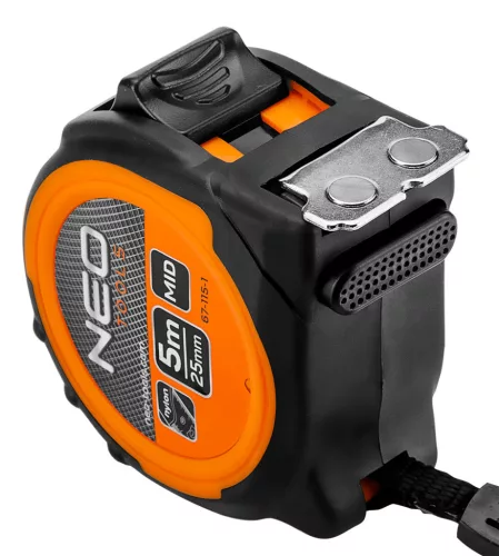 Mérőszalag 5m / 25mm, mágneses, dupla fékes