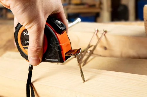 Mérőszalag 5m / 19mm, acél, autostop + rögzítő