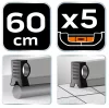 Vízmérték 60cm, alumínium, lejtésmérő, 5 libella, fogantyú