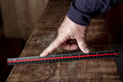 Műszaki vonalzó, 3 élű, 30cm, alumínium