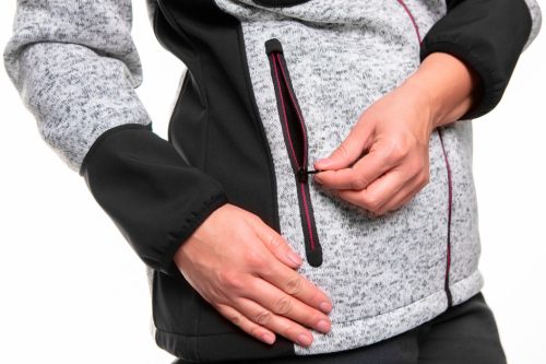 Női kötött munkadzseki, Softshell betétekkel, XXL