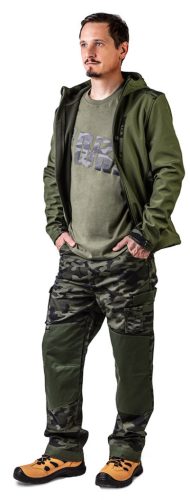 Terepmintás munkásnadrág,CAMO, 60% pamut, 40% polyester, 255 g/m2, S