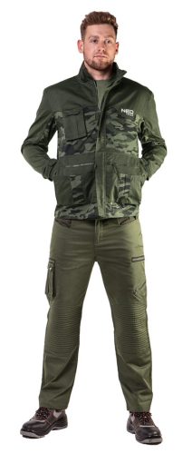 Olíva munkásnadrág, CAMO, 60% pamut, 40% polyester, 255 g/m2, M