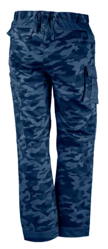 Munkanadrág tengerészkék terepmintás, CAMO, Navy, 60% pamut + 40% poliészter, XS