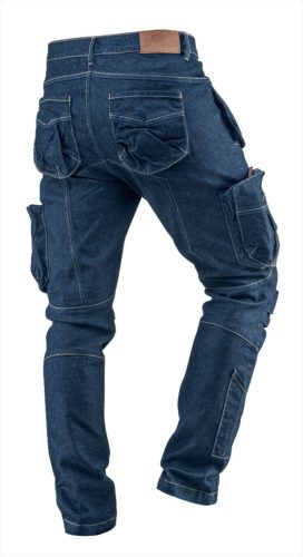 Farmer munkásnadrág, Denim, cipzáros oldalzsebekkel, 98% pamut, 410 g/m2, S