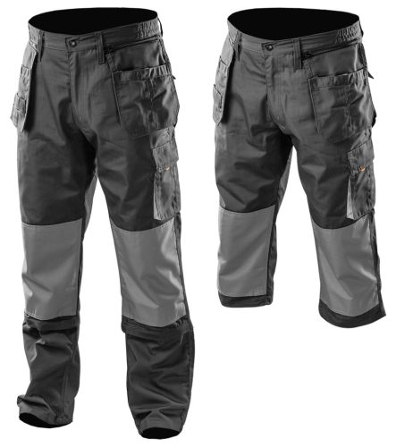 Munkásnadrág, HD, L/52 65% poliészter, 35% pamut, 267g/m2, térdprotektor zseb, térd alatt lezippzározható, L