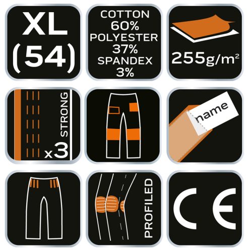 Terepmintás munkásnadrág, CAMO Urban, 60% pamut, 37% poliészter, 3% elasztán, XL