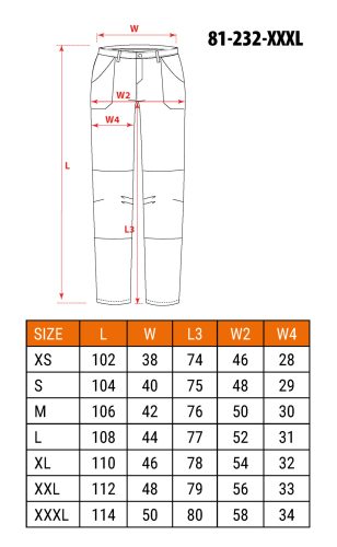 Terepmintás munkásnadrág, CAMO Urban, 60% pamut, 37% poliészter, 3% elasztán, XXXL