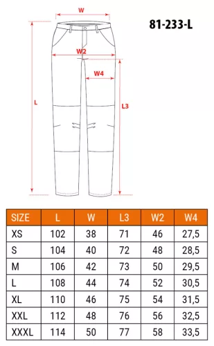 Farmer munkásnadrág, Denim, fekete, cipzáros oldalzsebekkel, 98% pamut, 410 g/m2, L