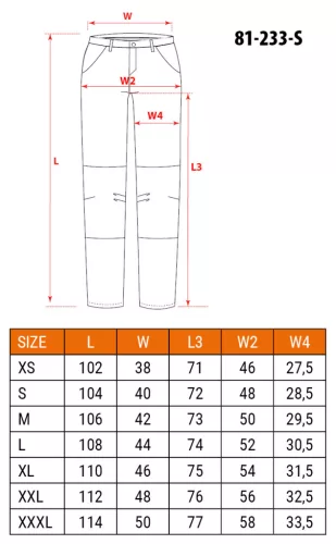 Farmer munkásnadrág, Denim, fekete, cipzáros oldalzsebekkel, 98% pamut, 410 g/m2, S