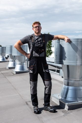 Kantáros munkásnadrág, karcsúsított(slim fit), 60% pamut, 37% polyester, 3% elasztán, 285 g/m2, L