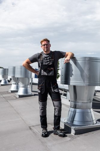 Kantáros munkásnadrág, karcsúsított(slim fit), 60% pamut, 37% polyester, 3% elasztán, 285 g/m2, L