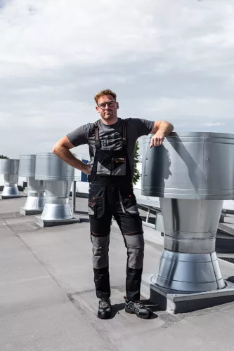 Kantáros munkásnadrág, karcsúsított(slim fit), 60% pamut, 37% polyester, 3% elasztán, 285 g/m2, XL