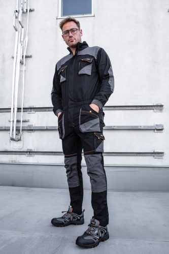 Overall, HD, karcsúsított(slim fit), 60% pamut, 37% polyester, 3% elasztán, 285 g/m2, L